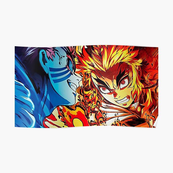 Rengoku Vs Akaza 4k Poster By 6ixnik 1 Redbubble