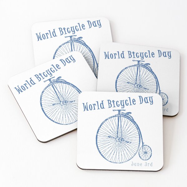 Item preview, World Bicycle Day June 3 in Vintage Blue designed and sold by kmcs.