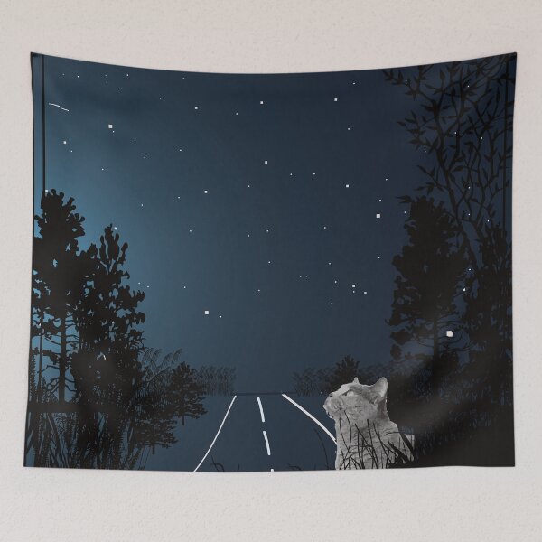 Item preview, Star Gazing Cat-Grey Persian Starry Night Cat designed and sold by alayal57.