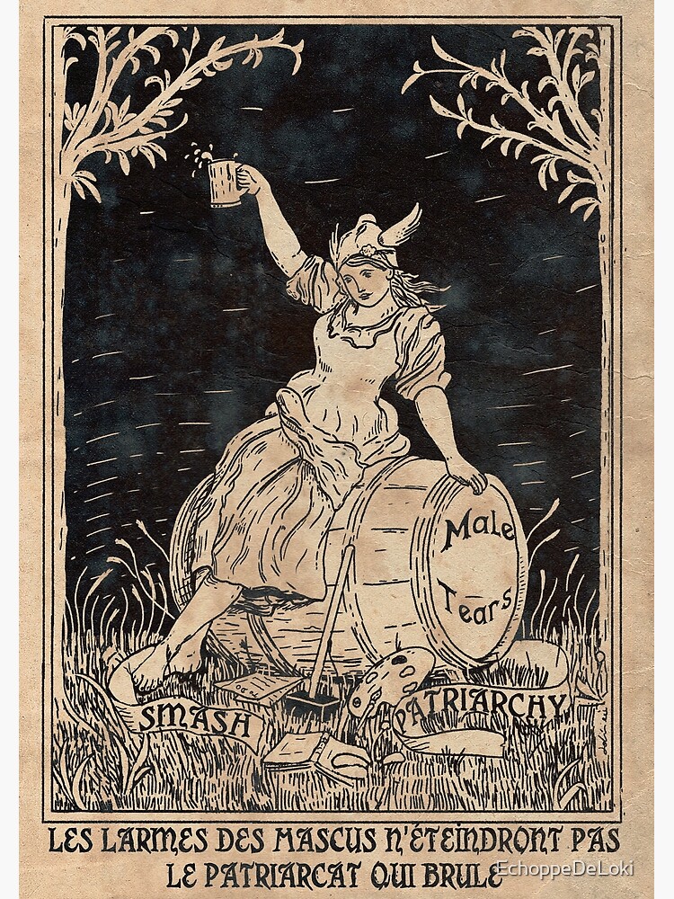 Thumbnail 3 of 3, Photographic Print, Patriarchy & Male Tears - Feminist Poster - Black designed and sold by EchoppeDeLoki.