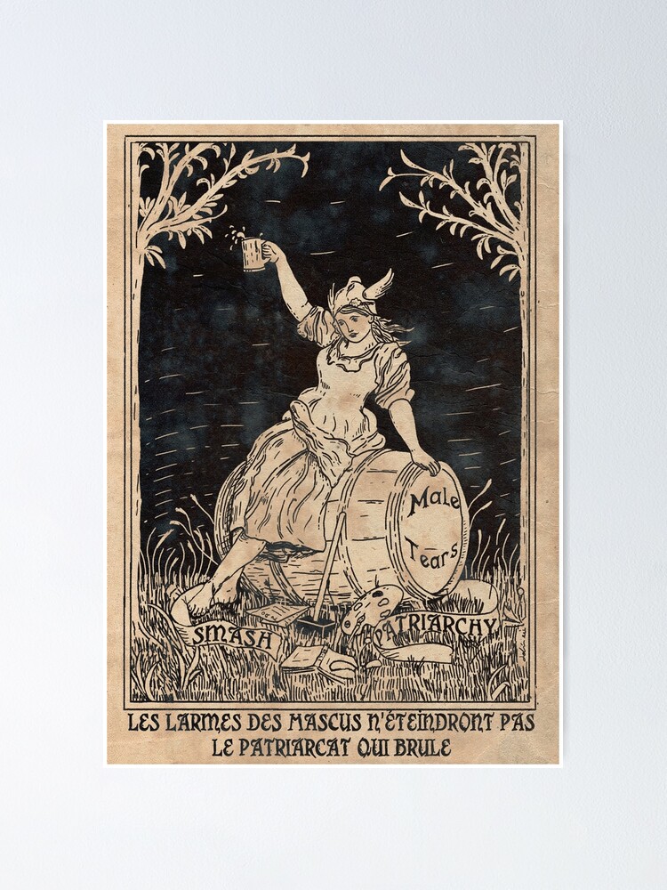 Poster « Patriarcat et Larmes de Mascus- Poster Féministe - Noir », par  EchoppeDeLoki | Redbubble