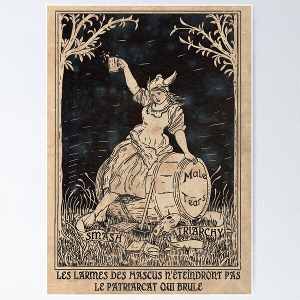 Item preview, Patriarchy & Male Tears - Feminist Poster - Black designed and sold by Loki Propagandart.