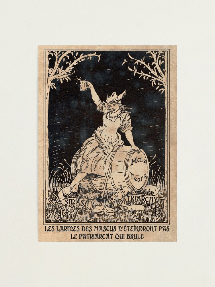 Thumbnail 1 of 3, Photographic Print, Patriarchy & Male Tears - Feminist Poster - Black designed and sold by EchoppeDeLoki.