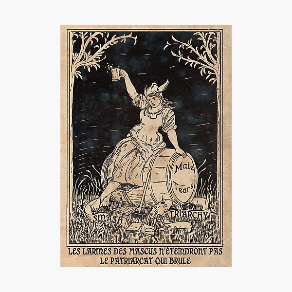 Item preview, Patriarchy & Male Tears - Feminist Poster - Black designed and sold by Loki Propagandart.