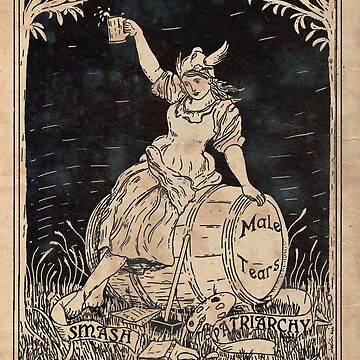 Artwork thumbnail, Patriarchy & Male Tears - Feminist Poster - Black by Loki Propagandart