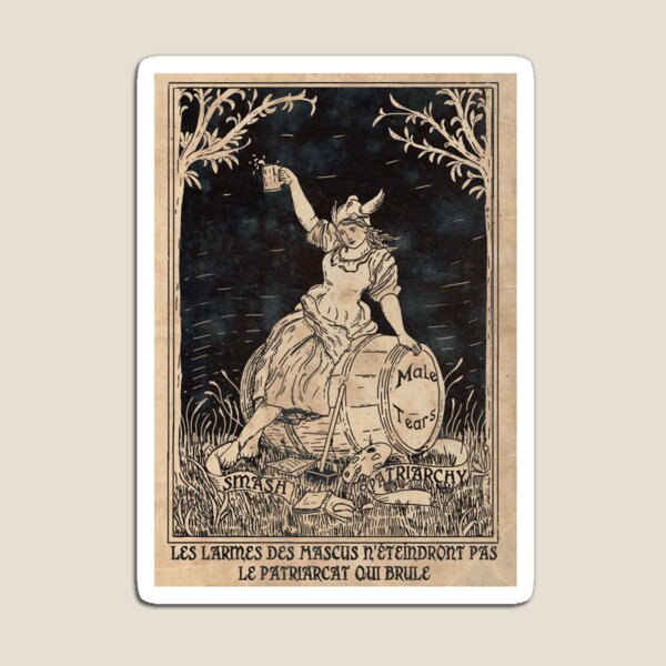 Aperçu de l'œuvre Patriarcat et Larmes de Mascus- Poster Féministe - Noir créée et vendue par Loki Propagandart.
