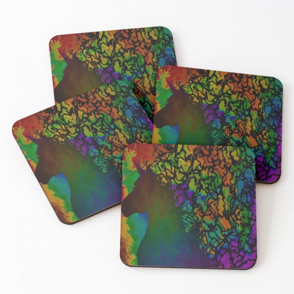 Item preview, Dark Unicorn Rainbow, digital fluid pour with cells designed and sold by MayGreenAbgrall.