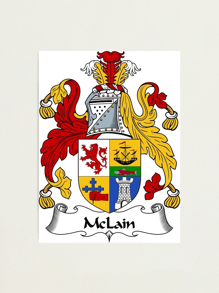 mclain-coat-of-arms-mclain-family-crest-photographic-print-for-sale-by-scotlandforever-redbubble for Free Printable Family Coat Of Arms McLain Coat of Arms / McLain Family Crest