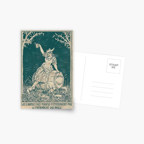 Patriarcat et Larmes de Mascus- Poster Féministe - Bleu Carte postale