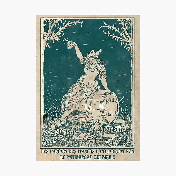 Item preview, Patriarchy & Male Tears - Feminist Poster - Blue designed and sold by Loki Propagandart.