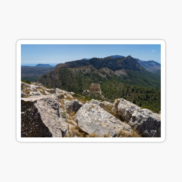 View from the summit, mountain landscape in Spain Sticker