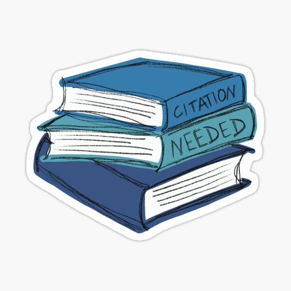 Citation Needed - Colorful Books (blue) Sticker