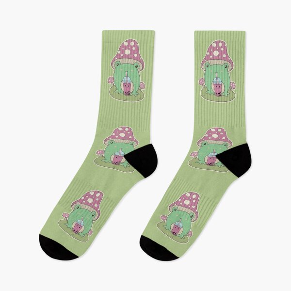 Item preview, Cottagecore Frog Drinking Boba Tea - Green designed and sold by GrimButterfly.