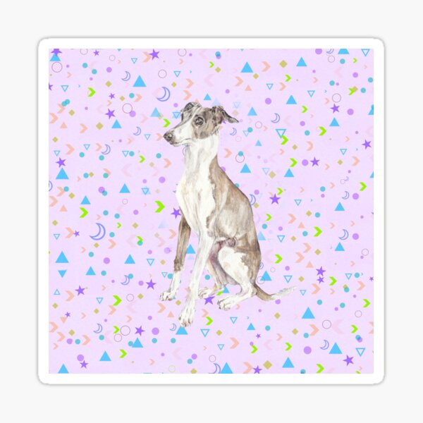 Italian Greyhound with Confetti Background Sticker