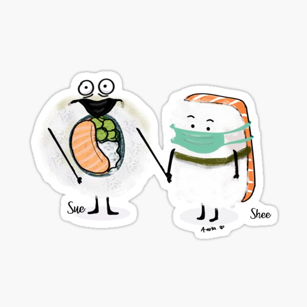 Sue Shee wear a mask Sticker