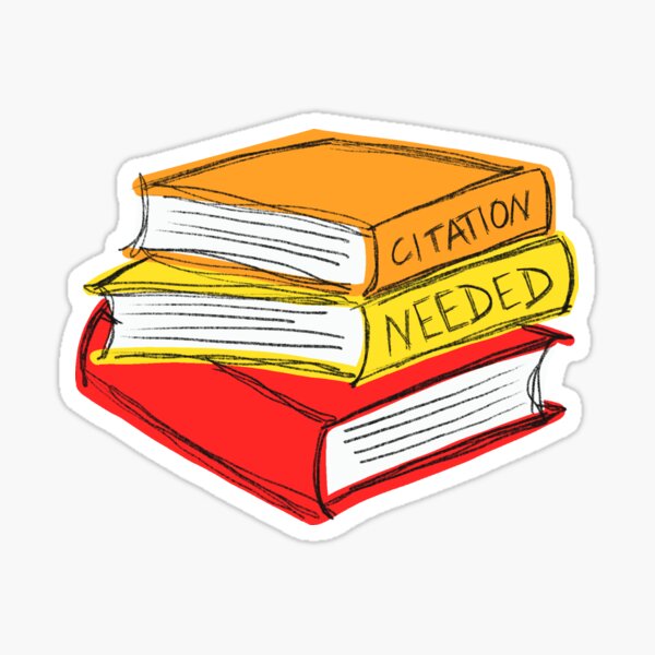 Citation Needed - Colorful Books (orange) Sticker