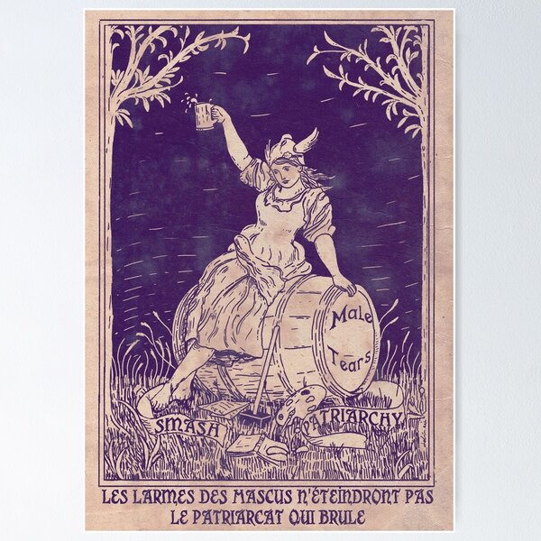 Item preview, Patriarchy & Male Tears - Feminist Poster - Purple designed and sold by Loki Propagandart.