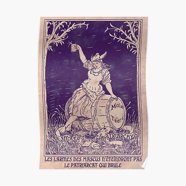 Patriarchy & Male Tears - Feminist Poster - Purple Poster