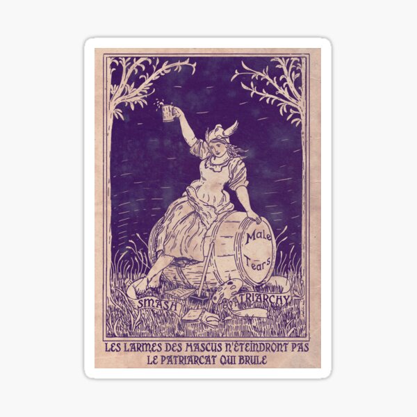 Aperçu de l'œuvre Patriarcat et Larmes de Mascus- Poster Féministe - Violet créée et vendue par Loki Propagandart.