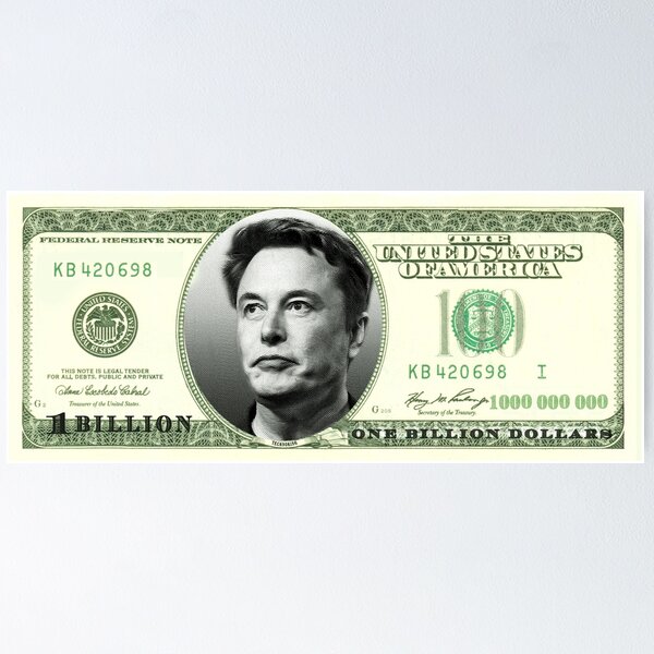 Artikel-Vorschau von Elon Musk Eine Milliarde Dollarschein, designt und verkauft von 71lines.