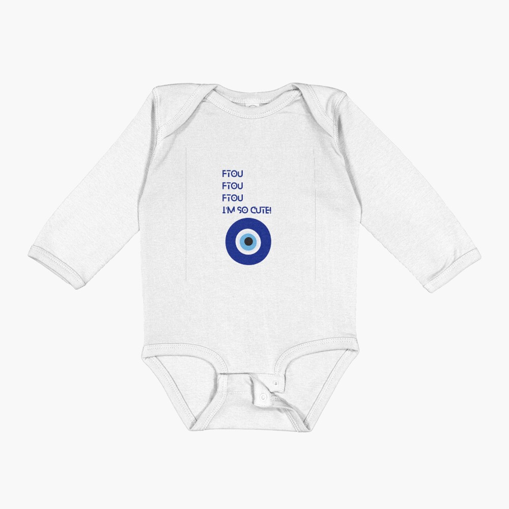 Greek Evil Eye Ftou Ftou Ftou I'm so Cute Baby One-Piece