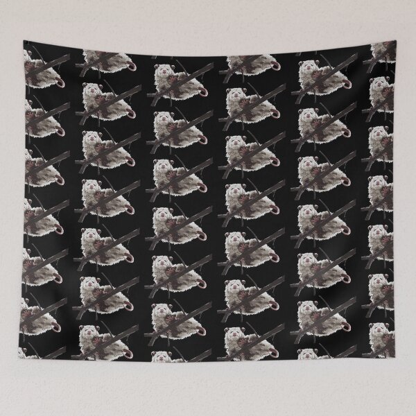 Item preview, Opossum's butt on a branch pattern, small print black edition designed and sold by bye-then.