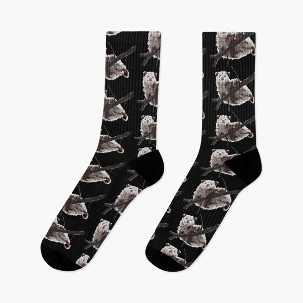 Item preview, Opossum's butt on a branch pattern, small print black edition designed and sold by bye-then.