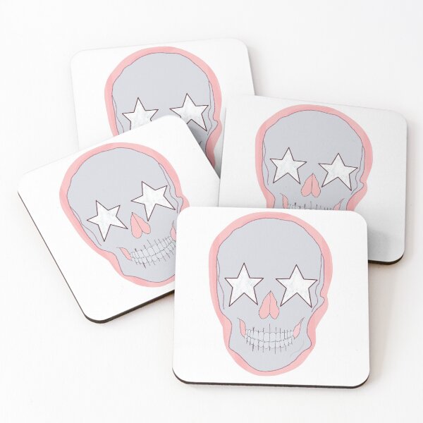 Item preview, pink star eyed skull designed and sold by mollsdesignss.
