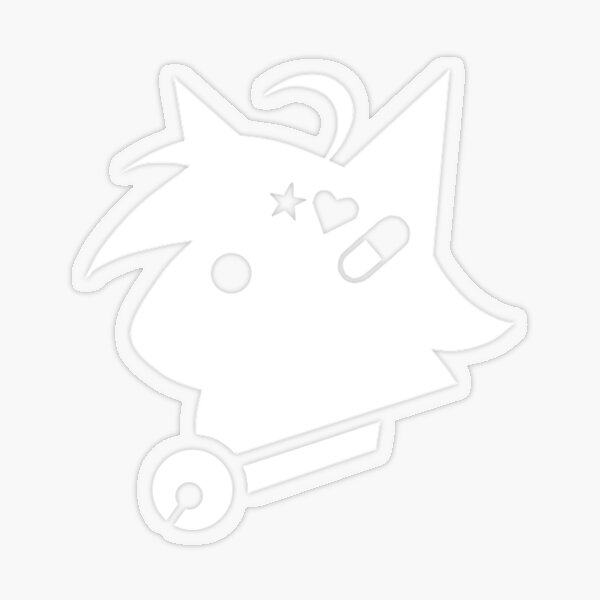 White Catboy Transparent Sticker