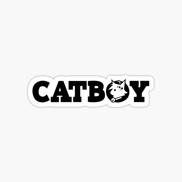 Black Catboy Font Sticker