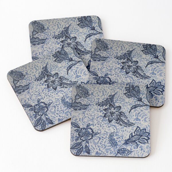 Item preview, Indigo Batik Textured Floral designed and sold by Leslie Rogers Todder.