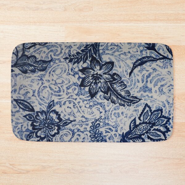 Item preview, Indigo Batik Textured Floral designed and sold by Leslie Rogers Todder.