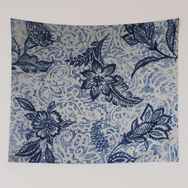 Item preview, Indigo Batik Textured Floral designed and sold by Leslie Rogers Todder.