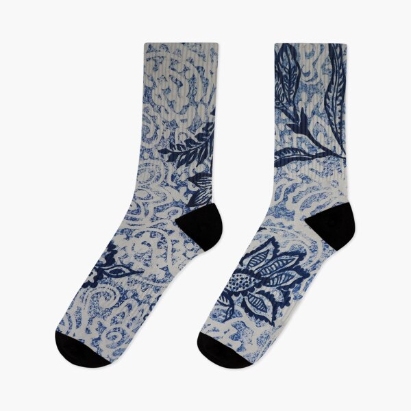 Item preview, Indigo Batik Textured Floral designed and sold by Leslie Rogers Todder.