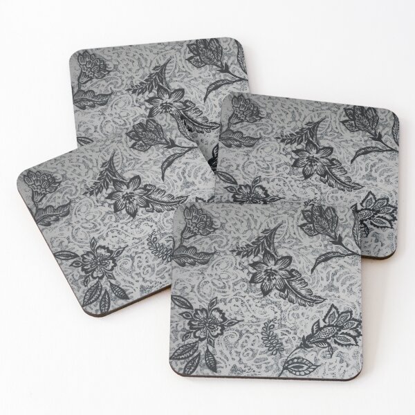 Item preview, Ultimate Grey Textured Batik Floral designed and sold by Leslie Rogers Todder.