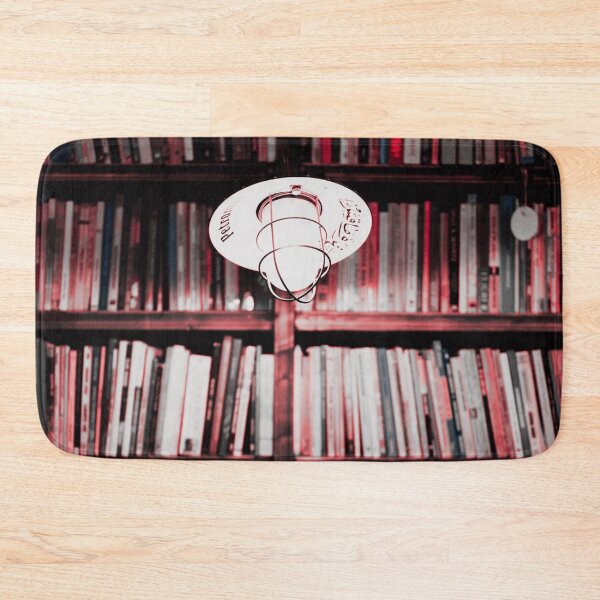Artikelvorschau, Rotes und schwarz beleuchtetes Bücherregal durch ein einziges weiches Licht entworfen und verkauft von SquishStitches.