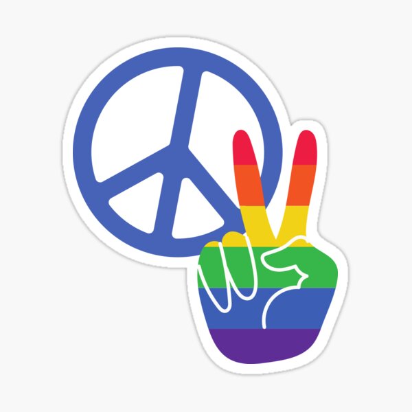 Download Finger Peace Sign Stickers Redbubble