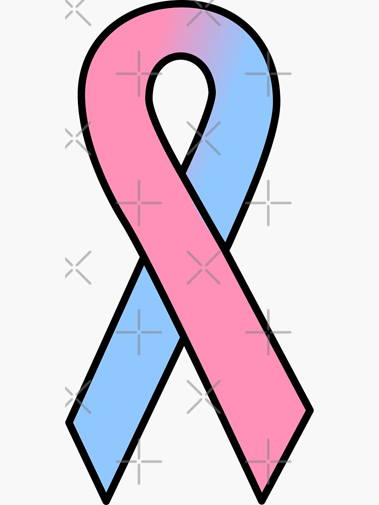 Blue Line Pink Ribbon Decal