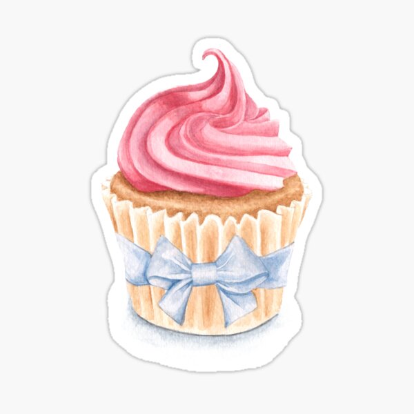 Pink Cupcake Sticker