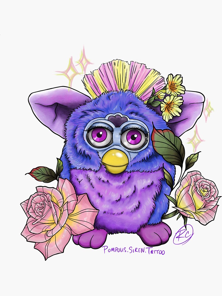 Floral Furby- transparent background Sticker for Sale by Pomp