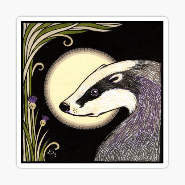 Moon Badger Sticker