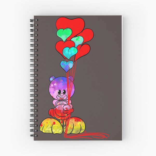 Aperçu de l'œuvre Ours de dessin animé arc-en-ciel mignon avec des ballons rouges créée et vendue par CelebraToons.
