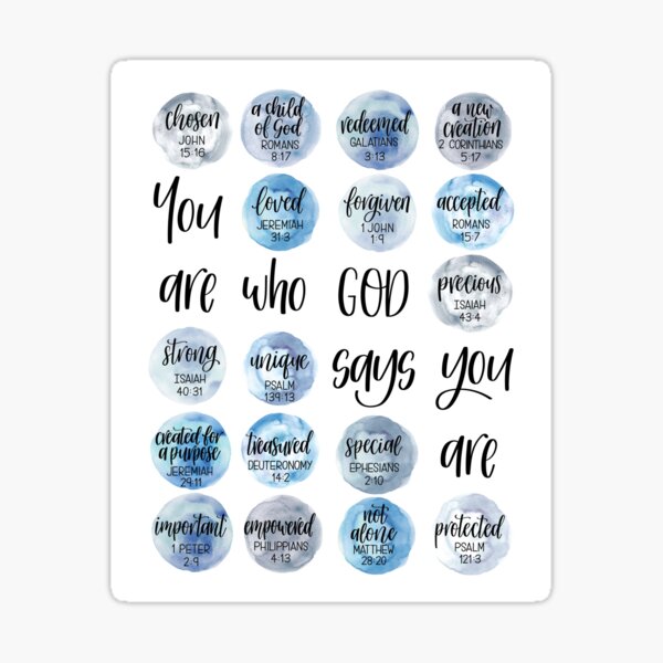 Item preview, You are who God says you are - Identity in Christ artwork - Blue Grey theme designed and sold by Rebecca Claire Designs.