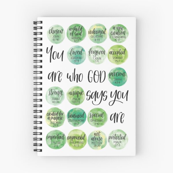 Item preview, You are who God says you are - Identity in Christ artwork - Green theme designed and sold by Rebecca Claire Designs.