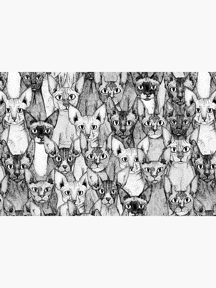 Thumbnail 6 of 6, Bath Mat, just sphynx cats black white designed and sold by scrummy.