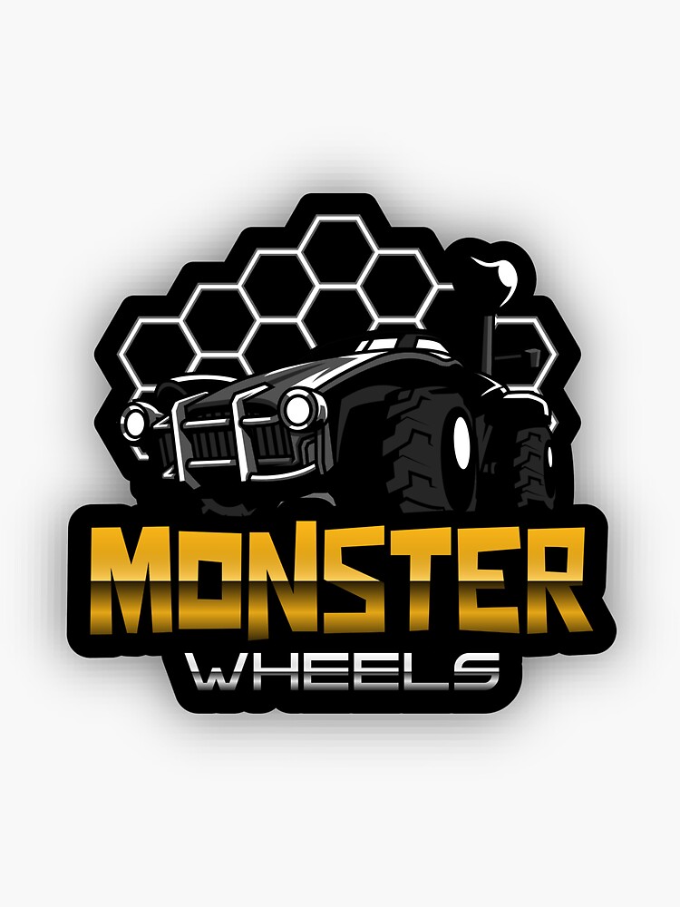 "MONSTER WHEELS" Sticker for Sale by MilovanDesigns | Redbubble