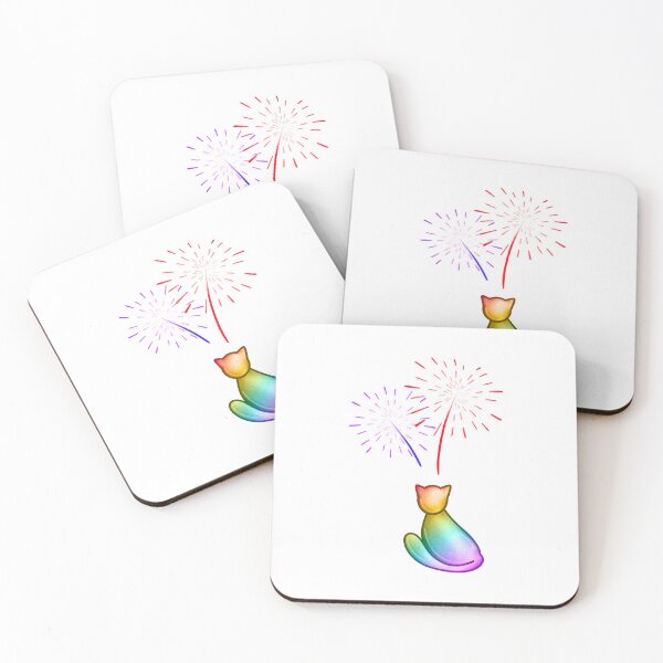 Item preview, Bubble Cat + Fireworks designed and sold by MoCraftsCo.