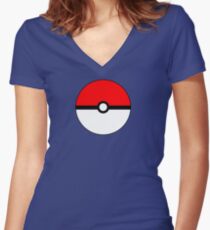 Pokeball Women's Fitted V-Neck T-Shirt