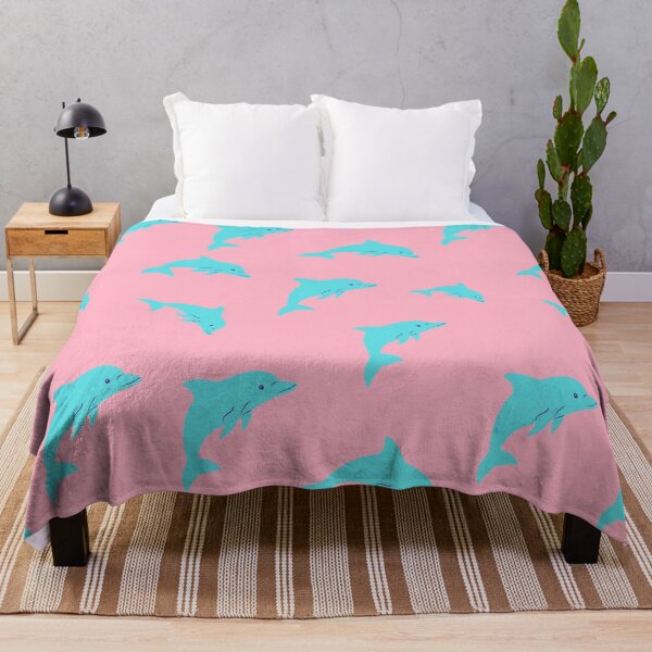 Item preview, Bubblegum Pink Blue Dolphins designed and sold by LaurensFortune.