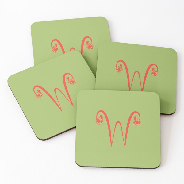 Item preview, Floral Initial monogram W designed and sold by Creative-draw.